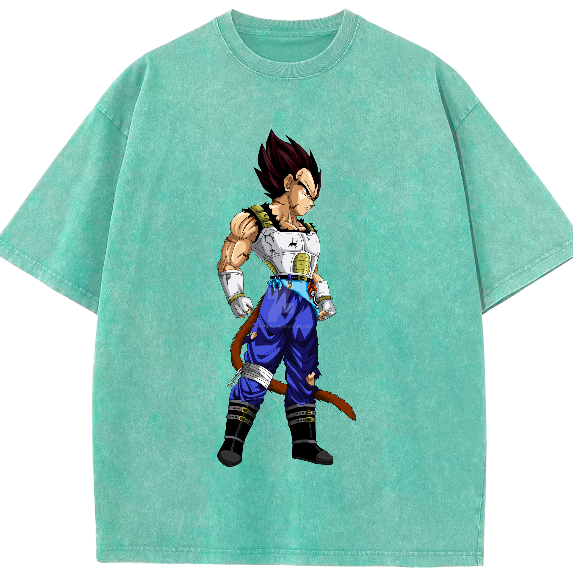 （画像用） ドラゴンボール ベジータ四世（Bejīta Yonsei）DRAGON BALL Vegeta IV 綿100% ヴィンテージ風 半袖Tシャツ（フロントプリント）